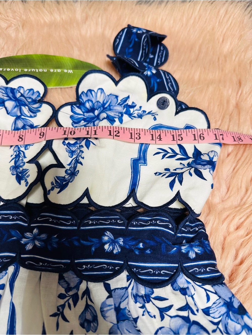 FARM Rio White Midi Dress with Blue Floral Print - Picture 12 of 16